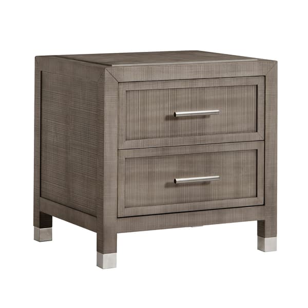 Raffles 2 Drawer Bedside Table Grey, Bedside Table - Andrew Martin - image 1