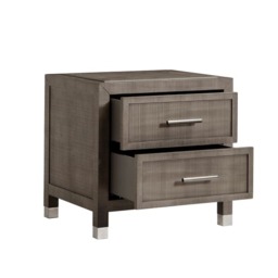 Raffles 2 Drawer Bedside Table Grey, Bedside Table - Andrew Martin - thumbnail 2