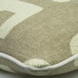 Peru Ivory, Sustainable Feather, Cushion, 55cm x 55cm - Andrew Martin Bouclé & Cotton Blend & Linen Blend & Wool Blend Geometric & Weave - thumbnail 2