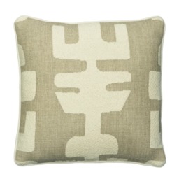 Peru Ivory, Sustainable Feather, Cushion, 55cm x 55cm - Andrew Martin Bouclé & Cotton Blend & Linen Blend & Wool Blend Geometric & Weave - thumbnail 1