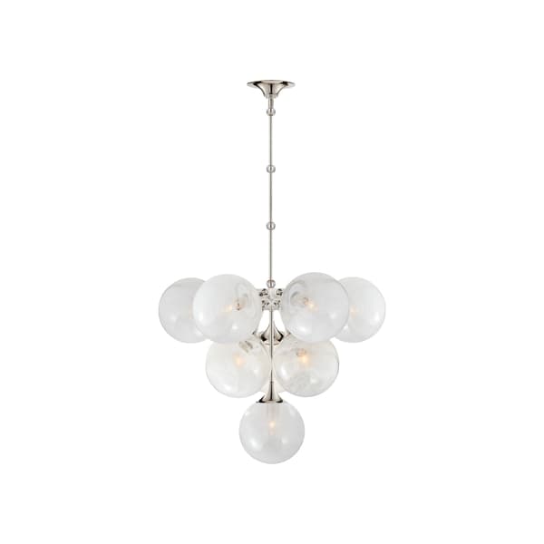 Cristol Chandelier Nickel, Medium, Polished Nickel - Andrew Martin - image 1