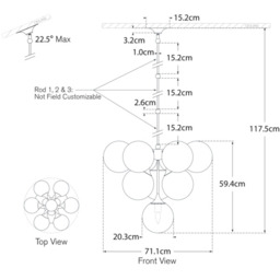 Cristol Chandelier Nickel, Medium, Polished Nickel - Andrew Martin - thumbnail 2