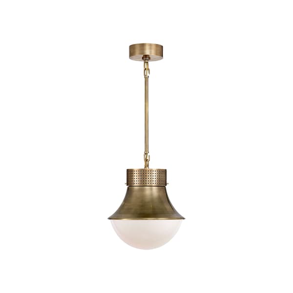 Precision Pendant Brass, Pendant Light, Small, Antique-Burnished Brass - Andrew Martin - image 1