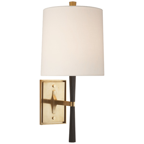 Refined Rib Wall Light Brass, Wall Light, Ebony Resin & Soft Brass - Andrew Martin - image 1