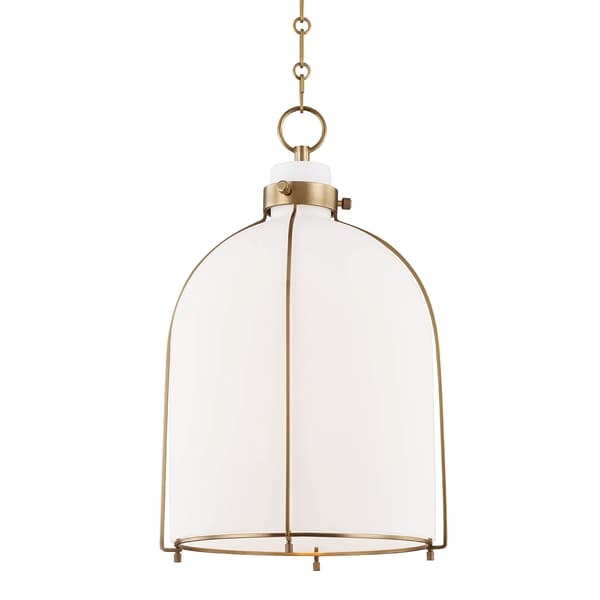 Eldridge Bell Pendant Light, Brass/White - Andrew Martin - image 1