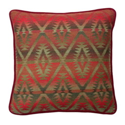 Mendoza Malbec, Sustainable Feather, Cushion, 55cm x 55cm, Red - Andrew Martin Wool Geometric & Kilim - thumbnail 1