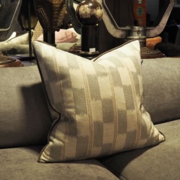 Positano Sand, Sustainable Feather, Cushion - Andrew Martin Cotton Blend Geometric - thumbnail 2