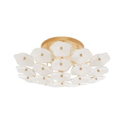 Leighton Flush Brass, Ceiling Light, Soft Brass - Andrew Martin