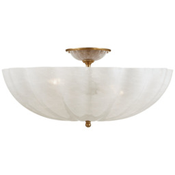 Rosehill Flush Brass, Ceiling Light, Hand-Rubbed Antique Brass - Andrew Martin - thumbnail 1