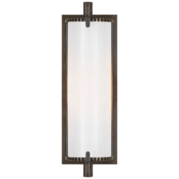 Calliope Short Wall Light Bronze, Wall Light, Short, Bronze / White Glass - Andrew Martin - thumbnail 1
