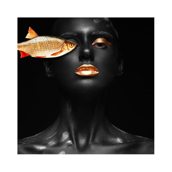 Golden Eye, Plexiglass Artwork, 150cm x 150cm, Black/Gold - Andrew Martin