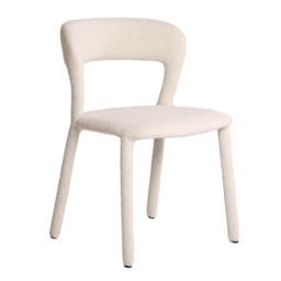Mian Dining Chair, Dining Chair, White - Andrew Martin Boucle - thumbnail 1