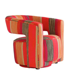 Madison Swivel Chair Llama Orange, Swivel Chair, Llama Orange - Andrew Martin Linen - thumbnail 1