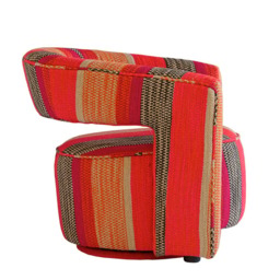 Madison Swivel Chair Llama Orange, Swivel Chair, Llama Orange - Andrew Martin Linen - thumbnail 2