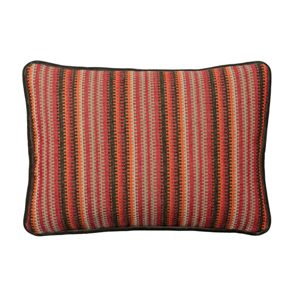 Cuchillas Multi Rectangular, Sustainable Feather, Cushion, 55CM X 40CM, Red - Andrew Martin Cotton Blend Geometric & Stripe - image 1