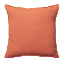 Rocco Orange, Sustainable Feather, Cushion, 55cm x 55cm - Andrew Martin With Trim/Fringe & Linen & Linen Blend Plain - thumbnail 1