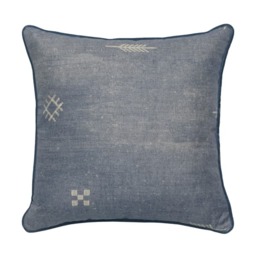 Jericho Denim, Sustainable Feather, Cushion, 55cm x 55cm - Andrew Martin Linen & Linen Blend & Viscose Blend Geometric - thumbnail 1