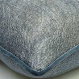 Jericho Denim, Sustainable Feather, Cushion, 55cm x 55cm - Andrew Martin Linen & Linen Blend & Viscose Blend Geometric - thumbnail 2