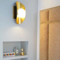 Hopper Single Wall Light, Black/Brass - Andrew Martin - thumbnail 2