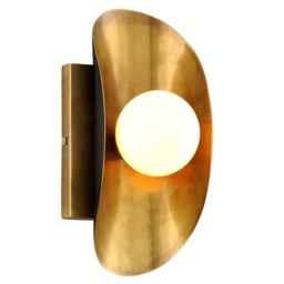 Hopper Single Wall Light, Black/Brass - Andrew Martin - thumbnail 1