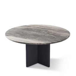 Caicos Round Dining Table Slate, Outdoor Round Dining Table, Dark Grey - Andrew Martin