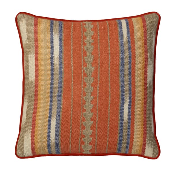 Nineveh Brick, Sustainable Feather, Cushion, 55cm x 55cm - Andrew Martin Linen & Linen Blend & Viscose Blend Stripe - image 1