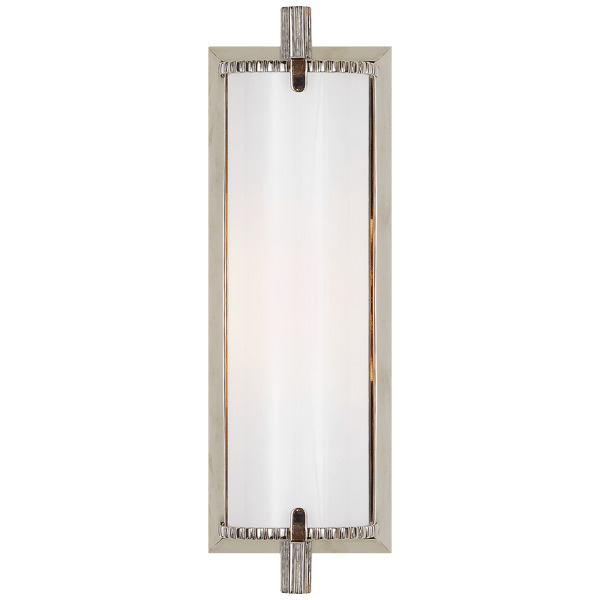 Calliope Short Wall Light Nickel, Wall Light, Short, Polished Nickel/White Glass - Andrew Martin - image 1