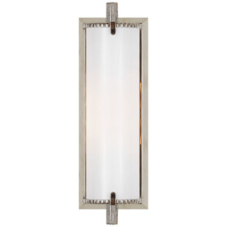 Calliope Short Wall Light Nickel, Wall Light, Short, Polished Nickel/White Glass - Andrew Martin - thumbnail 1