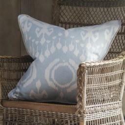 Volcano Powder, Sustainable Feather, Cushion, 55cm x 55cm - Andrew Martin Eco-conscious & Linen Blend & Viscose Blend Ikat - thumbnail 2