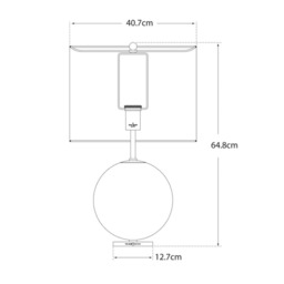 Elsie Table Lamp Cream, Table Lamp, Cream (Cream Shade) - Andrew Martin - thumbnail 2