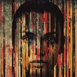 Angie, Plexiglass Artwork, 120cm x 120cm, Multicoloured/Orange/Red - Andrew Martin - thumbnail 2