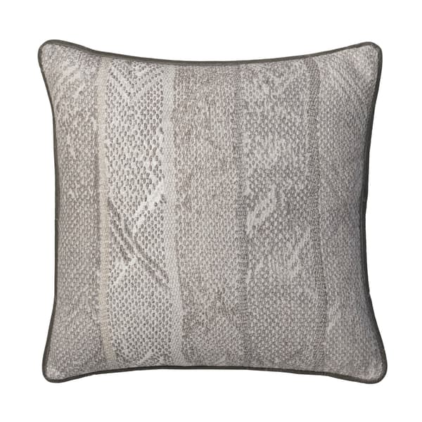 Isthmus Smoke, Sustainable Feather, Cushion, 55cm x 55cm - Andrew Martin Linen & Linen Blend & Viscose Blend Herringbone & Stripe - image 1