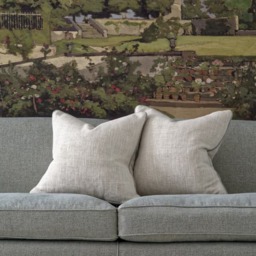 Summit Linen, Sustainable Feather, Cushion, 55cm x 55cm - Andrew Martin Cotton Blend & Linen Blend & Viscose Blend Herringbone & Plain - thumbnail 2