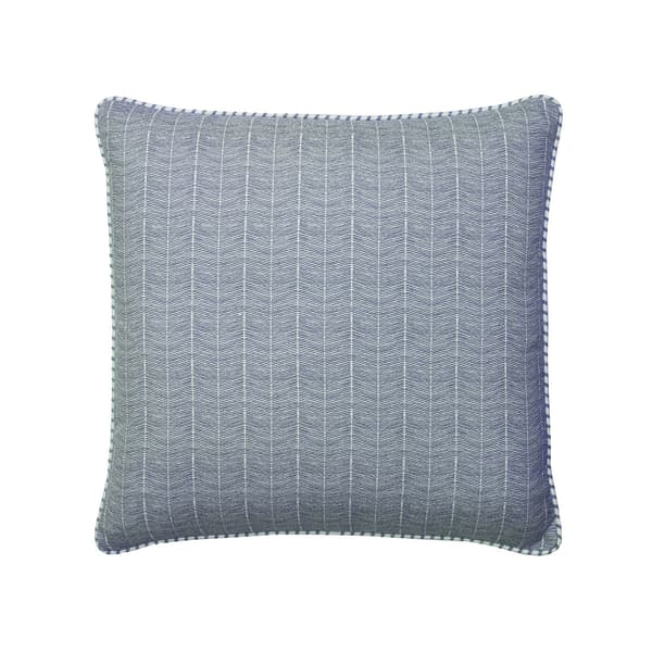 Furrow Denim, Sustainable Feather, Cushion - Andrew Martin Eco-conscious & Linen Blend & Viscose Blend Herringbone & Small Prints - image 1