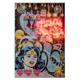 Wonder Woman, Bed, 122cm x 182cm, Blue/Multicoloured/Red - Andrew Martin - thumbnail 1