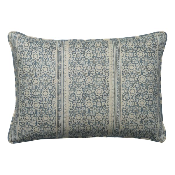 Mayfly Denim Rectangular, Sustainable Feather, Cushion - Andrew Martin Eco-conscious & Cotton & Cotton Blend & Linen & Linen Blend Floral - image 1