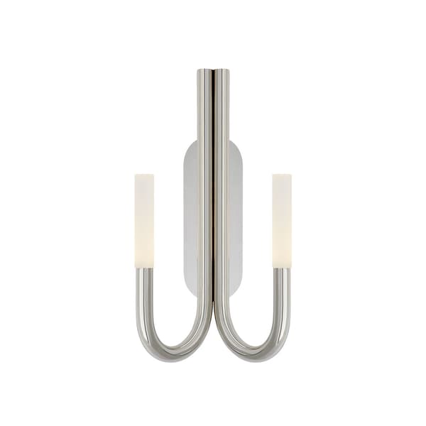 Rousseau Double Wall Light Nickel, Wall Light, Polished Nickel/Crystal - Andrew Martin - image 1