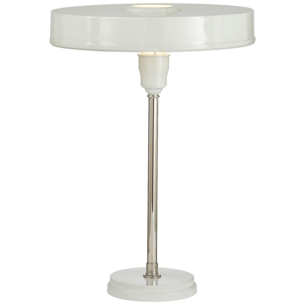 Carlo Table Lamp White, Desk Lamp, Polished Nickel/Antique White - Andrew Martin - image 1