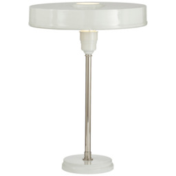 Carlo Table Lamp White, Desk Lamp, Polished Nickel/Antique White - Andrew Martin - thumbnail 1