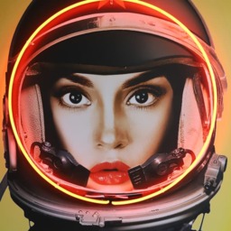 Neon - Space Girl in Black, 100cm x 150cm - Andrew Martin - thumbnail 2