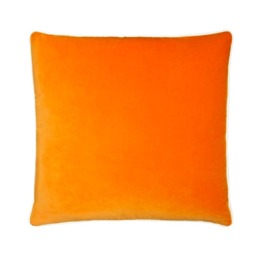 Pelham Clementine / Milk, Sustainable Feather, Cushion, 55cm x 55cm, Clementine/Milk - Andrew Martin Velvet Plain - thumbnail 1
