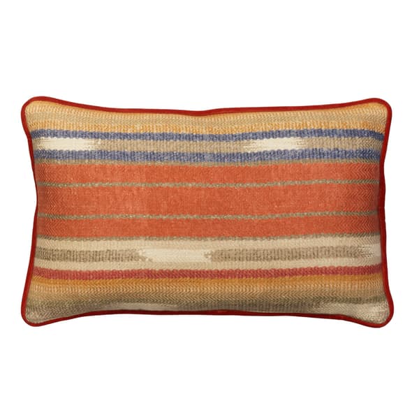 Nineveh Brick Rectangular, Sustainable Feather, Cushion, 55cm x 35cm - Andrew Martin Linen & Linen Blend & Viscose Blend Stripe - image 1
