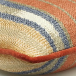 Nineveh Brick Rectangular, Sustainable Feather, Cushion, 55cm x 35cm - Andrew Martin Linen & Linen Blend & Viscose Blend Stripe - thumbnail 2