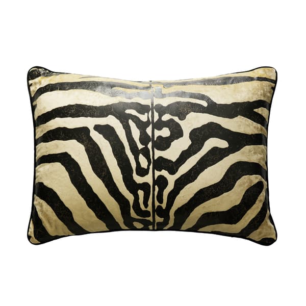 Arazova Zebra Rectangular, Sustainable Feather, Cushion, 55cm x 40cm - Andrew Martin Velvet Animal - image 1
