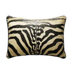 Arazova Zebra Rectangular, Sustainable Feather, Cushion, 55cm x 40cm - Andrew Martin Velvet Animal - thumbnail 1