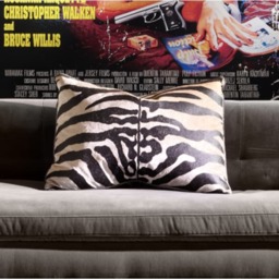 Arazova Zebra Rectangular, Sustainable Feather, Cushion, 55cm x 40cm - Andrew Martin Velvet Animal - thumbnail 2