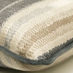 Nineveh Denim Rectangular, Sustainable Feather, Cushion, 55cm x 35cm - Andrew Martin Linen & Linen Blend & Viscose Blend Stripe - thumbnail 2
