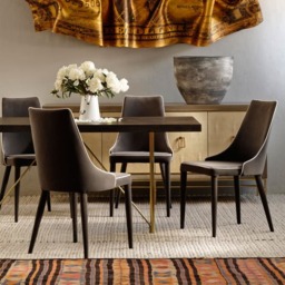 Saber Dining Chair, Dining Chair, Grey - Andrew Martin Velvet - thumbnail 2