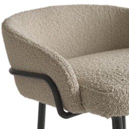 Cara Bar Stool, Bar Stool, Bronze/Brown/Dark Neutral - Andrew Martin Boucle & Other Fabric - thumbnail 2
