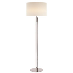 Riga Floor Lamp, Floor Lamp, Polished Nickel / Clear Glass - Andrew Martin - thumbnail 1